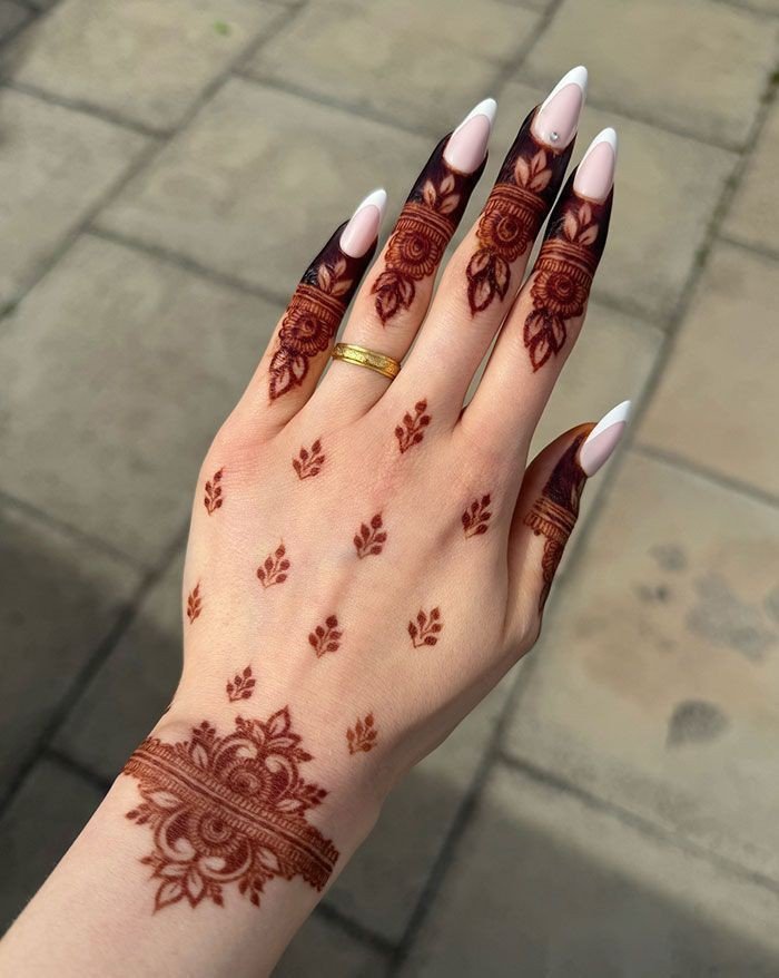 simple mehndi designs for kids full hand