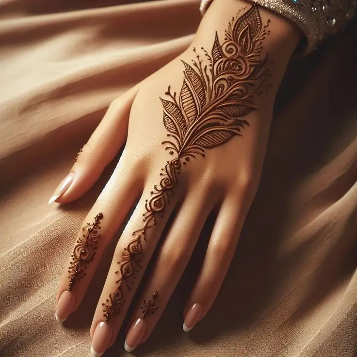 stylish back hand mehndi design for girls simple and beautiful