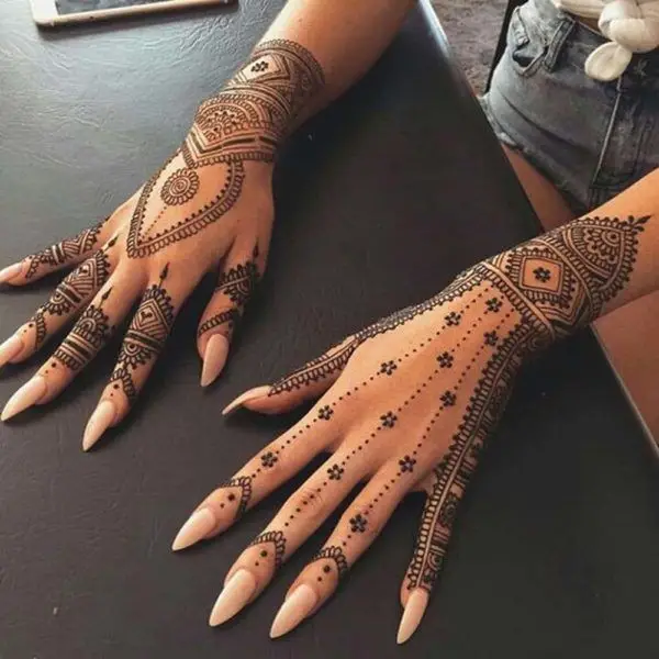 stylish back hand mehndi designs easy circle